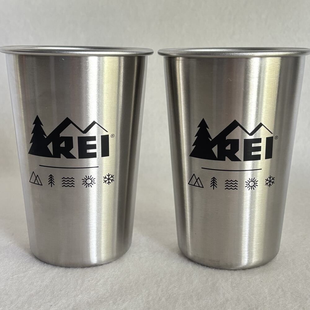 REI Klean Kanteen Stainless Steel Pint 16 oz Outdoor Camping Cups - Set of 2
